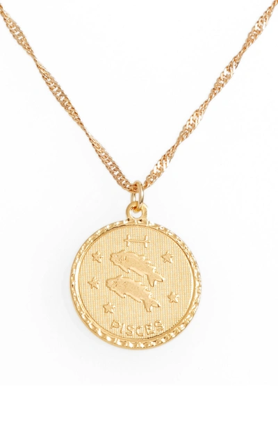 Shop Cam Ascending Zodiac Medallion Necklace In Pisces