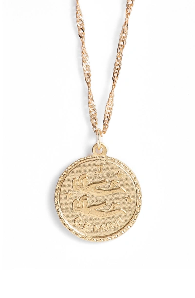 Shop Cam Ascending Zodiac Medallion Necklace In Gemini