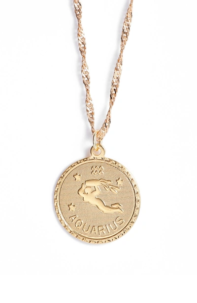 Shop Cam Ascending Zodiac Medallion Necklace In Aquarius