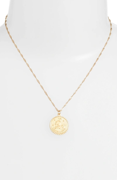 Shop Cam Ascending Zodiac Medallion Necklace In Capricorn
