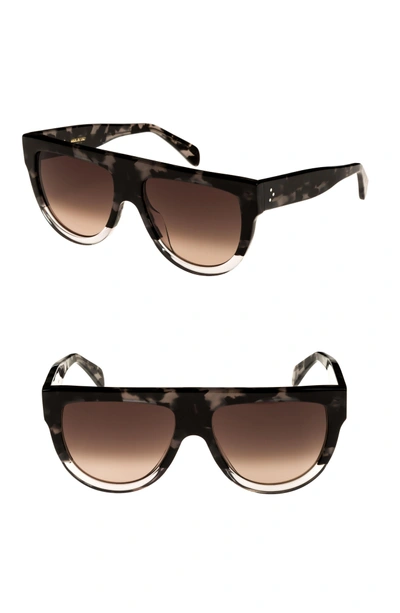 Shop Celine Flat Top Sunglasses - Grey Havana