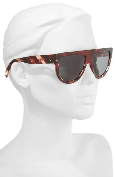 Shop Celine Flat Top Sunglasses - Striped Red Havana/ Green