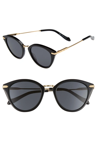 Shop Sonix Quinn 48mm Cat Eye Sunglasses - Black/ Black Solid