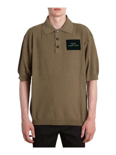 Shop Raf Simons Substance Cotton Polo T-shirt In Verde