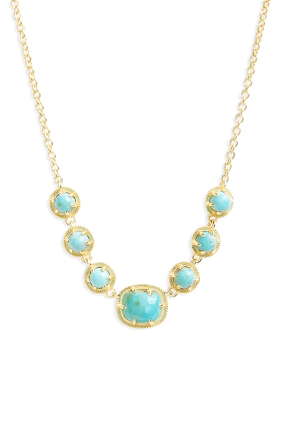 Shop Nadri Semiprecious Stone Collar Necklace In Turquoise/ Gold