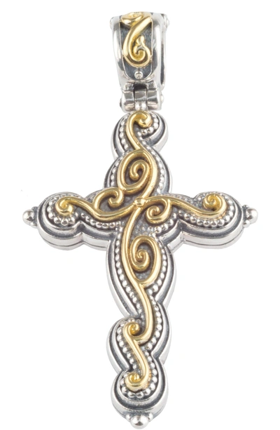 Shop Konstantino Gaia Cross Pendant In Silver/ Gold