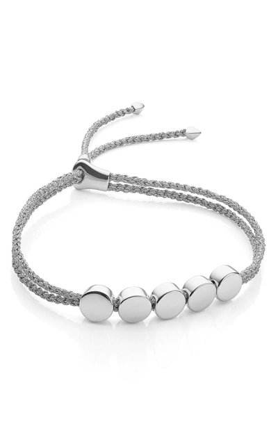 Shop Monica Vinader Linear Bead Friendship Bracelet In Silver Metallica