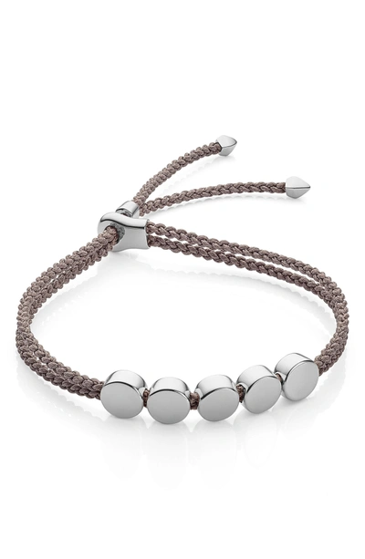 Shop Monica Vinader Friendship Bracelet In Mink/ Silver