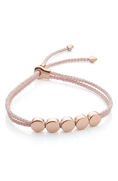 Shop Monica Vinader Friendship Bracelet In Ballet Pink/ Rose Gold