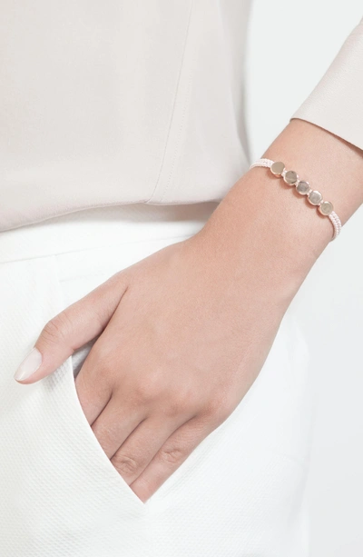 Shop Monica Vinader Friendship Bracelet In Ballet Pink/ Rose Gold