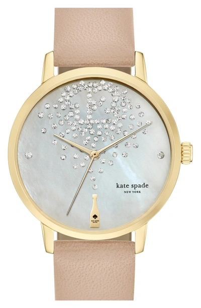 Kate spade new york Women's Metro Vachetta Leather Strap Watch
