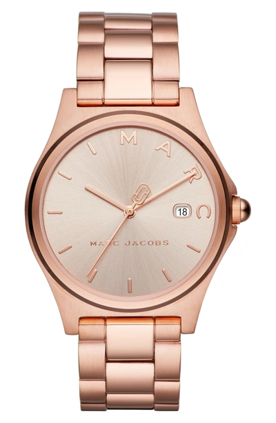 Shop Marc Jacobs Henry Bracelet Watch, 39mm In Rose Gold Tone