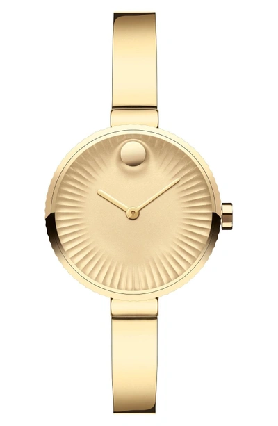 Shop Movado 'edge' Bracelet Watch, 28mm In Gold