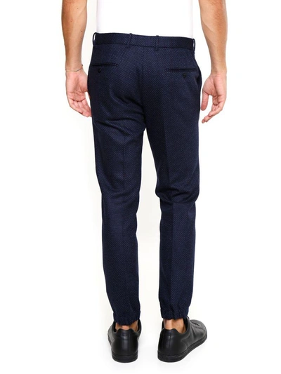 Shop Incotex Micro Pattern Trousers In Blublu