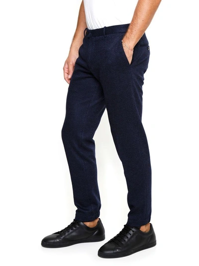 Shop Incotex Micro Pattern Trousers In Blublu