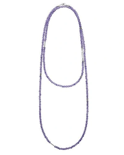 Shop Lagos Caviar Icon Long Single-strand Bead Necklace, 34" In Amethyst