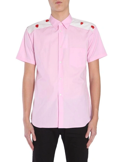 Shop Comme Des Garçons Shirt Cotton Poplin Shirt In Rosa