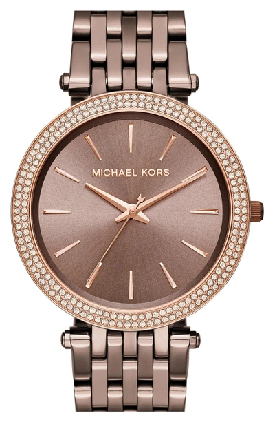 Shop Michael Kors 'darci' Round Bracelet Watch, 39mm In Sable