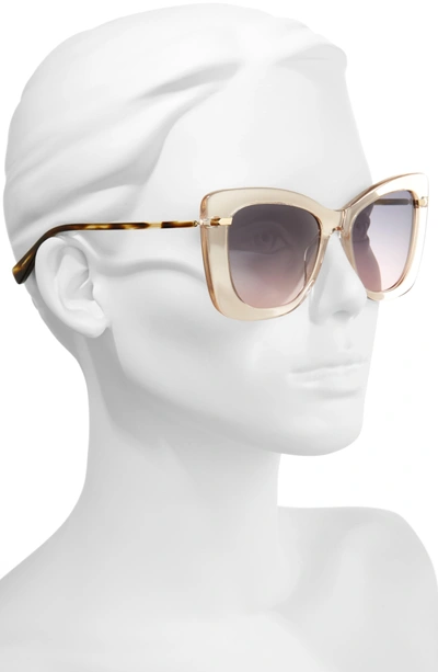 Shop Derek Lam Clara 55mm Gradient Sunglasses In Nude Crystal