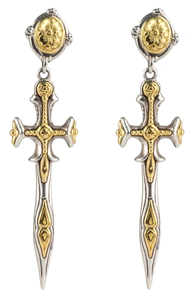 Shop Konstantino Gaia Drop Earrings In Silver/ Gold