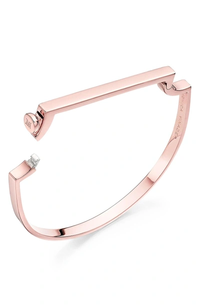 Shop Monica Vinader Engravable Signature Thin Bangle In Rose Gold