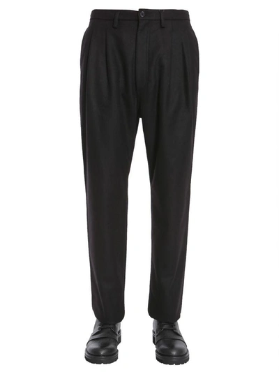 Shop Tommy Hilfiger Wool Trousers In Nero