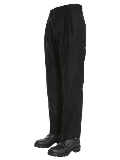 Shop Tommy Hilfiger Wool Trousers In Nero