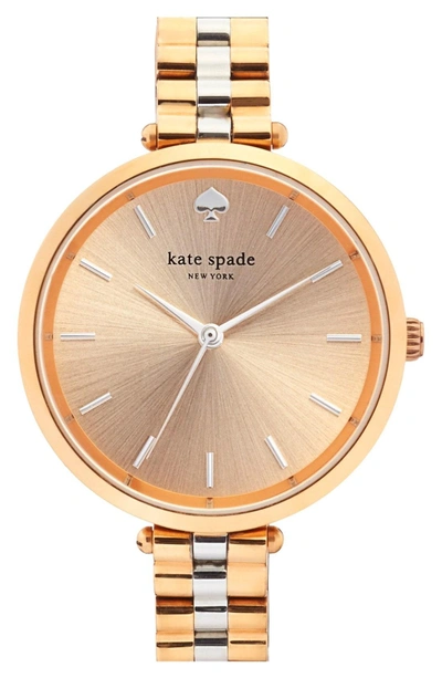 Shop Kate Spade Holland Bracelet Watch, 34mm In Rose Gold/ Silver