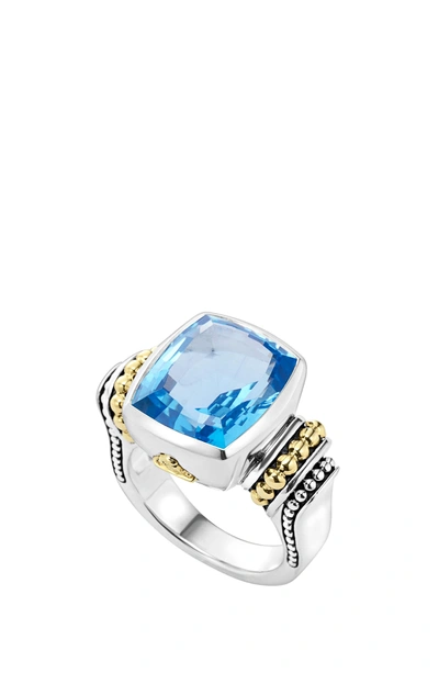 Shop Lagos 'caviar Color' Medium Semiprecious Stone Ring In London Blue Topaz