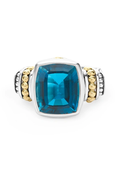 Shop Lagos 'caviar Color' Medium Semiprecious Stone Ring In London Blue Topaz