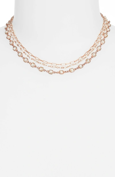 Shop Ela Rae Multistrand Collar Necklace In Moonstone