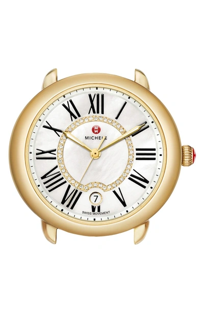 Shop Michele Serein 16 Diamond Dial Watch Head, 34mm X 36mm In Gold