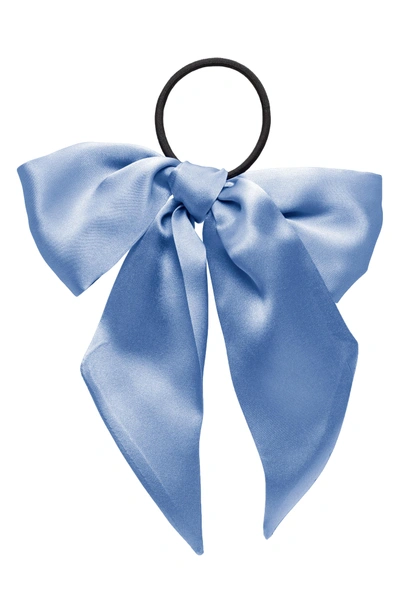 Shop L Erickson Large Bow Ponytail Holder In Serentiy