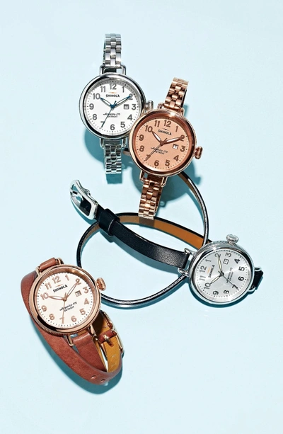 Shop Shinola 'the Birdy' Bracelet Watch, 34mm In Silver