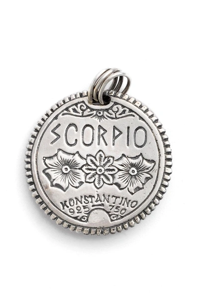 Shop Konstantino Zodiac Pendant In Scorpio/ Silver/ Gold