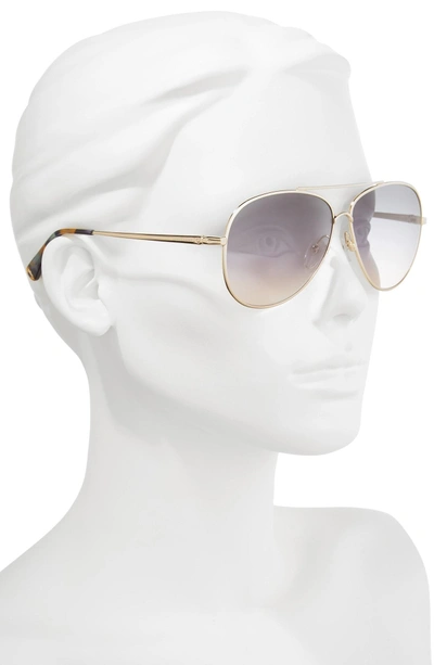 Shop Longchamp 61mm Gradient Lens Aviator Sunglasses - Gold/ Blue
