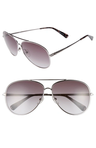 Shop Longchamp 61mm Gradient Lens Aviator Sunglasses - Gunmetal
