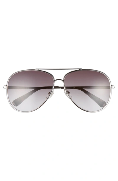 Shop Longchamp 61mm Gradient Lens Aviator Sunglasses - Gunmetal