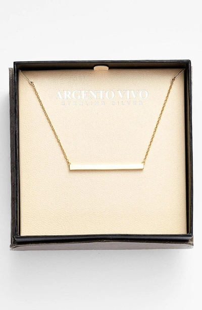 Shop Argento Vivo Bar Pendant Necklace In Rose Gold