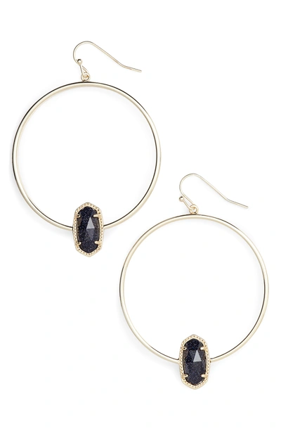 Shop Kendra Scott Elora Frontal Hoop Earrings In Blue/ Gold