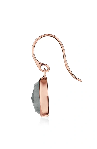Shop Monica Vinader Siren Semiprecious Stone Drop Earrings In Grey Agate/ Rose Gold