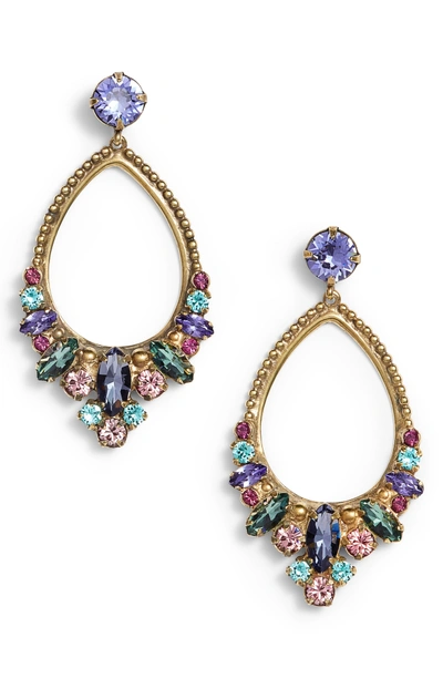 Shop Sorrelli Noveau Navette Crystal Drop Earrings In Multi