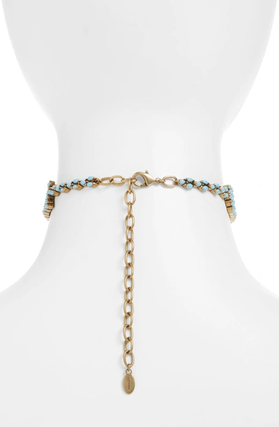 Shop Valentino Choker Necklace In Antique Gold/ Turquoise