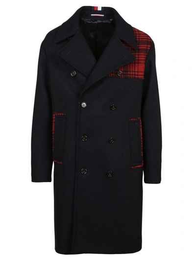 Shop Tommy Hilfiger Double Breasted Coat In Sky Captain