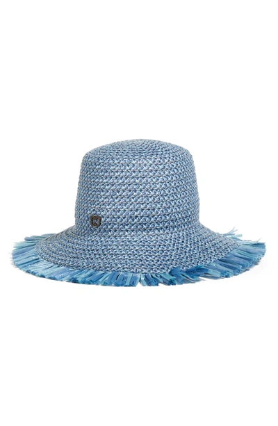 Shop Eric Javits 'tiki' Bucket Hat - Blue In Denim