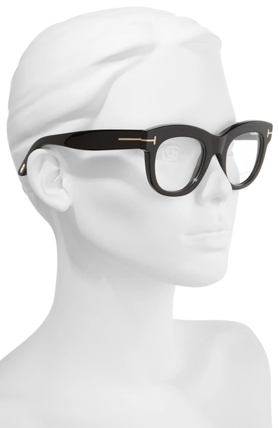 Shop Tom Ford 49mm Optical Glasses In Shiny Black