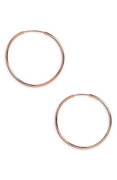 Shop Argento Vivo Hoop Earrings In Rose Gold