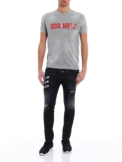 Shop Dsquared2 Jersey T-shirt In 858m Grey Melange