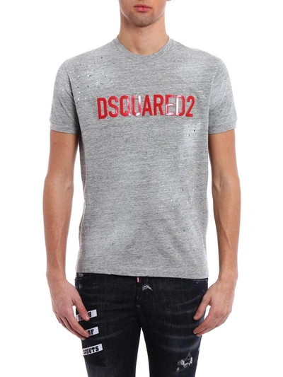 Shop Dsquared2 Jersey T-shirt In 858m Grey Melange