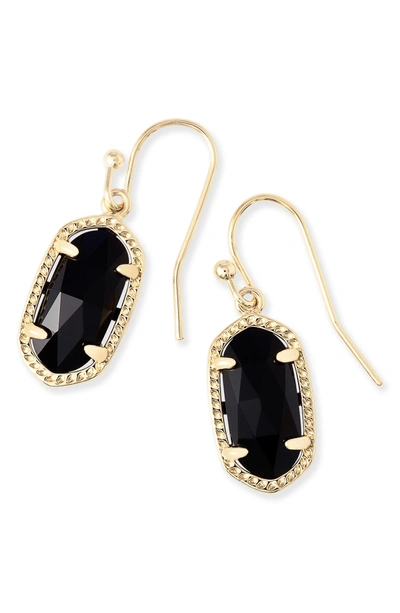 Shop Kendra Scott 'lee' Small Drop Earrings In Black Onyx/ Gold